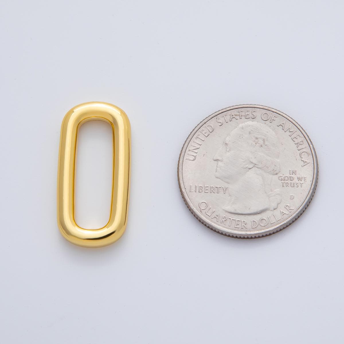 18K Gold Plated 26mm Polished Long Oblong Oval Finding in Gold & Silver | Z1434