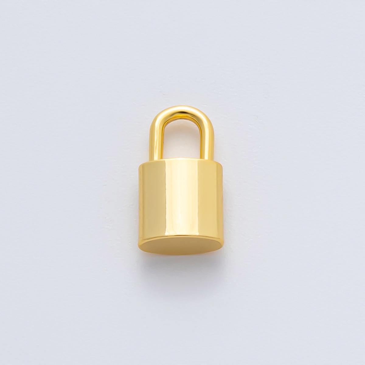 18K Gold Plated 11mm Dainty Tube Padlock Finding in Gold & Silver | Z1436