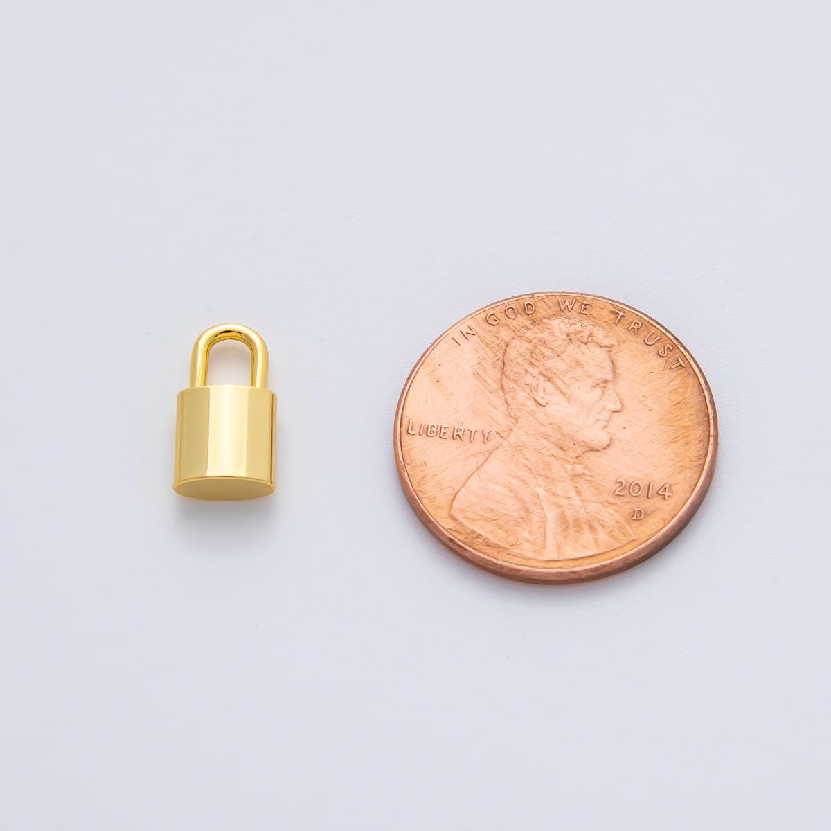 18K Gold Plated 11mm Dainty Tube Padlock Finding in Gold & Silver | Z1436