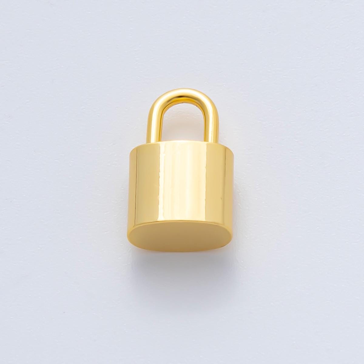 18K Gold Plated 13mm Thick Tube Padlock Finding in Gold & Silver | Z1437