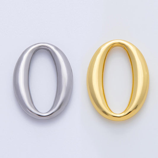18K Gold Plated 32mm Oblong Oval Finding in Gold & Silver | Z1438