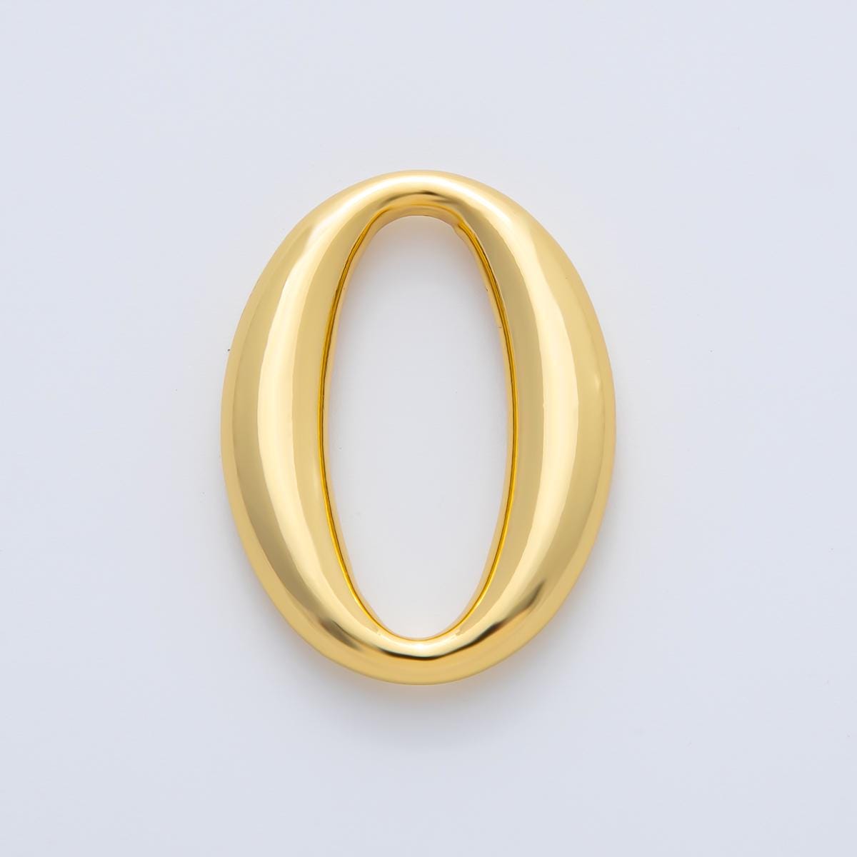 18K Gold Plated 32mm Oblong Oval Finding in Gold & Silver | Z1438