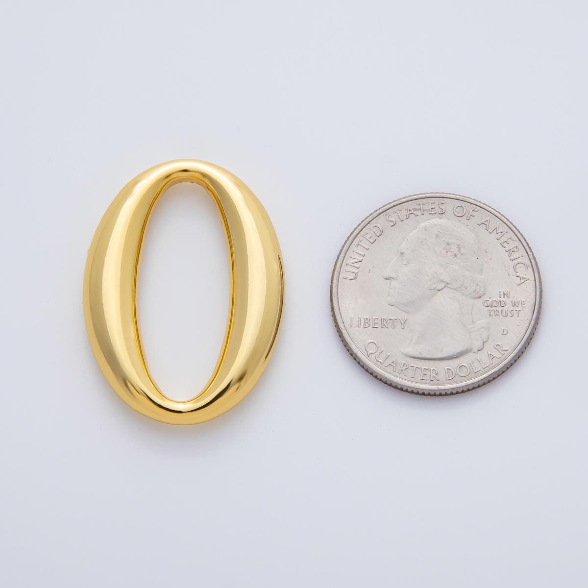 18K Gold Plated 32mm Oblong Oval Finding in Gold & Silver | Z1438