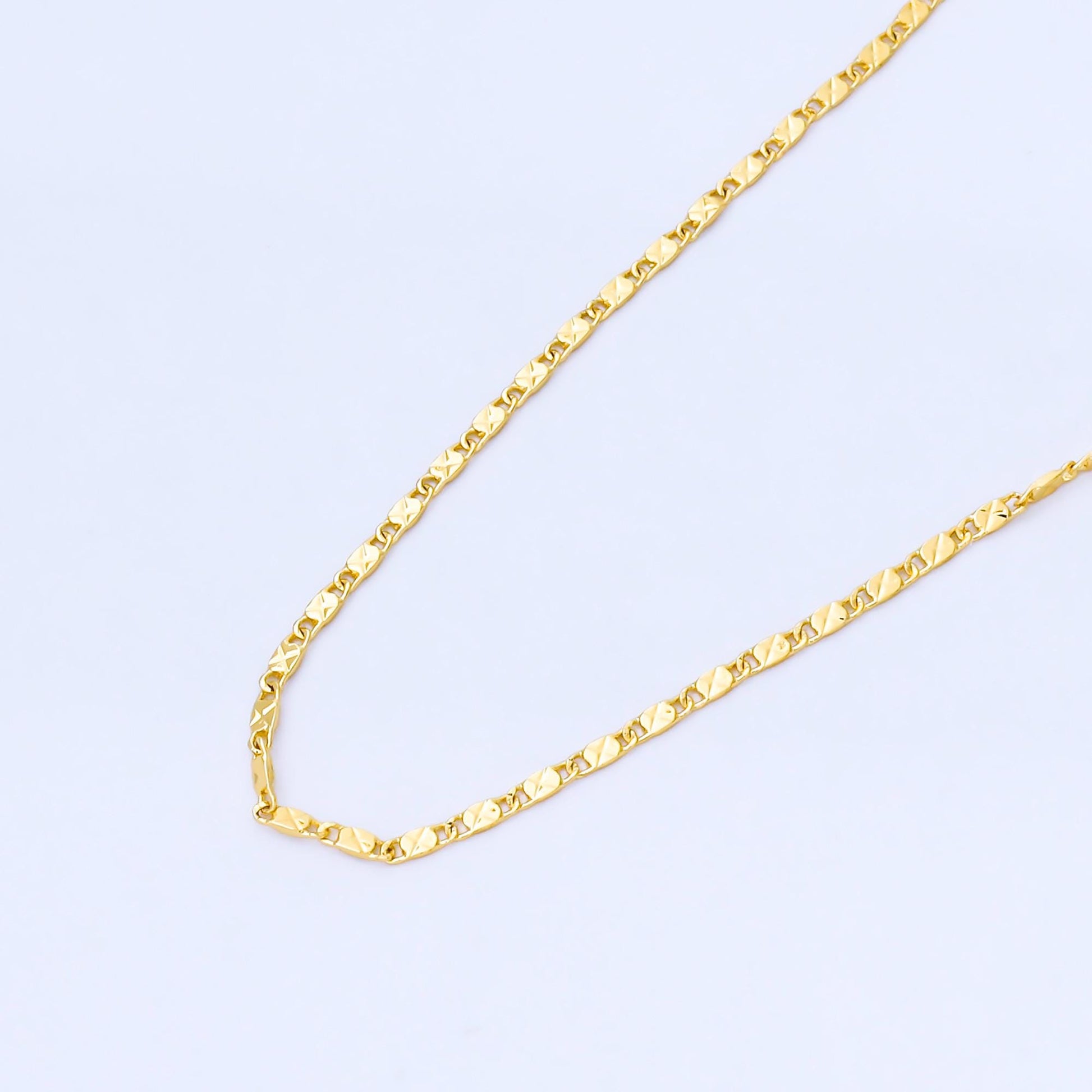 24K Gold Filled 1.8mm Dainty Edged Mariner Link Unfinished Chain by Yard Jewelry making and supply Necklace Findings wholesale | Roll-1994