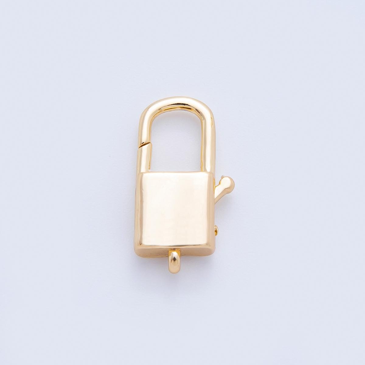 18K Gold Filled 18mm Padlock Lobster Clasp Charm Open Loop Finding | Z1417
