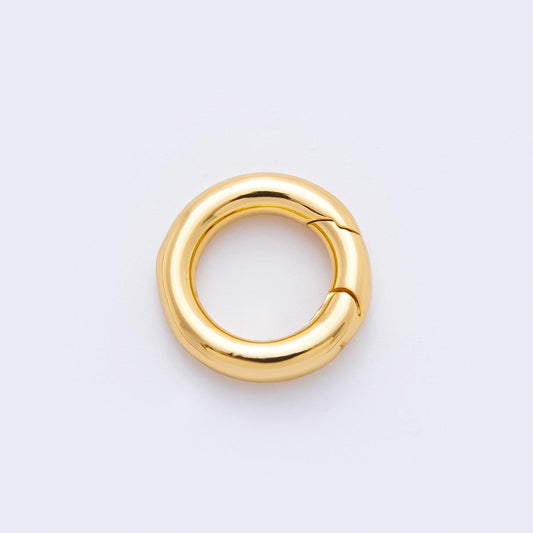 18K Gold Filled 14mm Minimalist Dainty Round Push Gate Clasp Charm Finding | Z1421
