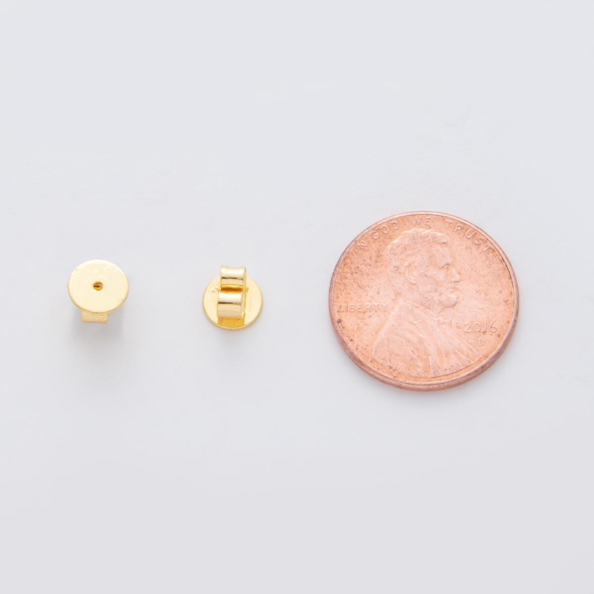 18K Gold Filled 6.4mm Minimalist Round Friction Earring Backs Set Findings | Z1390