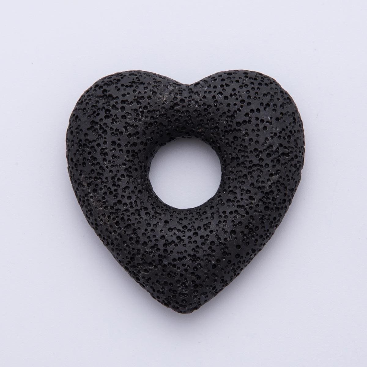 53MM Big Lava Stone Heart Natural Stone Charm for Necklace Jewelry Making Supply Textured Lava Stone Heart Volcanic Rock Charm | Z1470