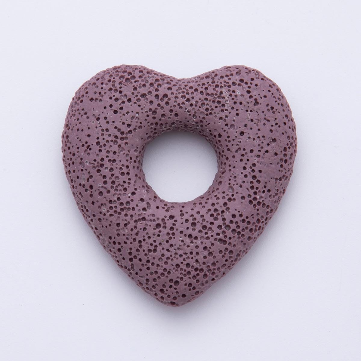 53MM Big Lava Stone Heart Natural Stone Charm for Necklace Jewelry Making Supply Textured Lava Stone Heart Volcanic Rock Charm | Z1470