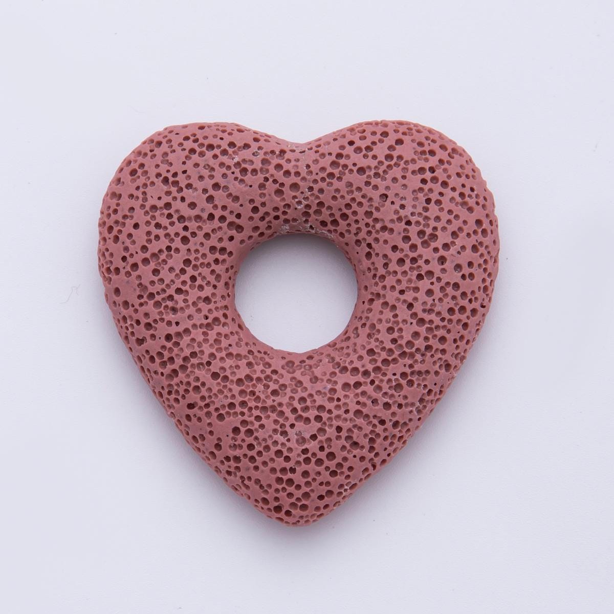53MM Big Lava Stone Heart Natural Stone Charm for Necklace Jewelry Making Supply Textured Lava Stone Heart Volcanic Rock Charm | Z1470