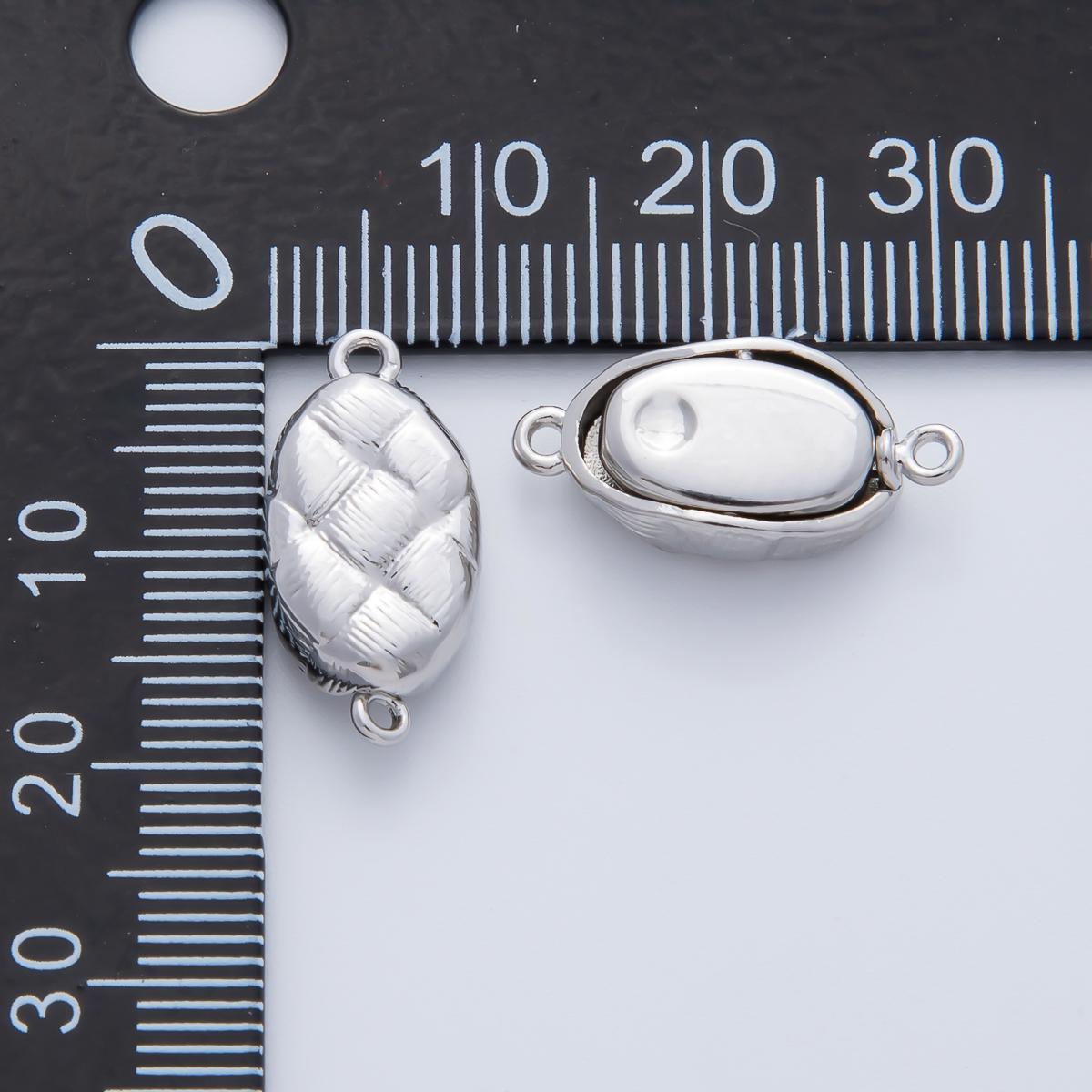 18K Gold Filled 20mm Quilted Box Clasps Closure Finding in Gold & Silver Jewelry Design Connector for Chain Bag Necklace Bracelet | Z1453
