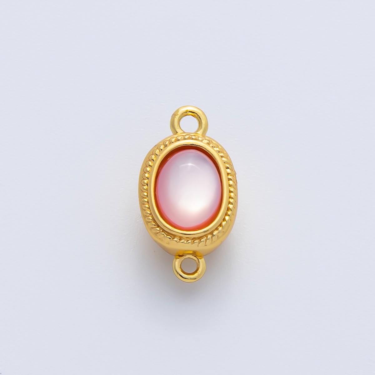 18K Gold Filled 15mm Red White Shell Pearl Oval Push In Clasp Closure Finding Jewelry Design Connector Chain Bag Necklace Bracelet | Z1465