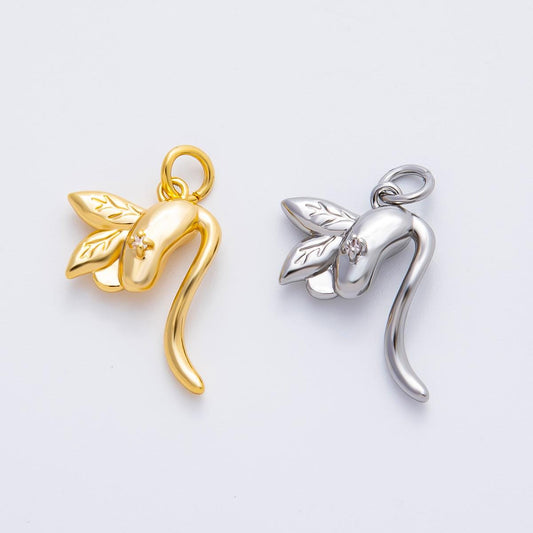 Mini 18k gold filled Bean Sprouts charm Dainty Vegetable pendant charm for necklace earring supply AF-1354