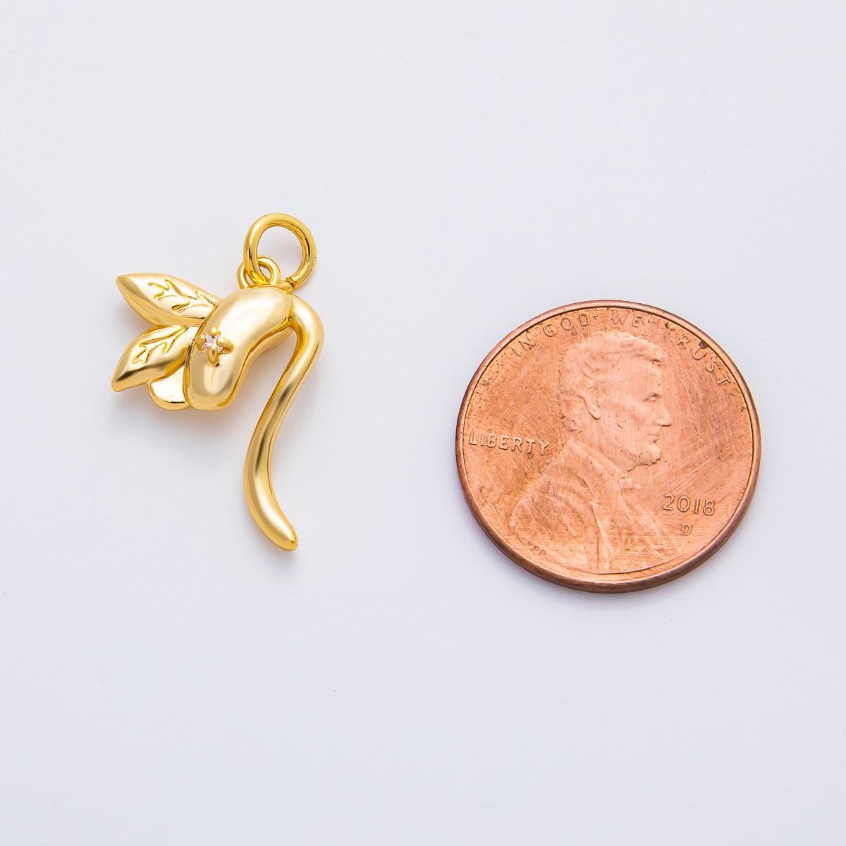 Mini 18k gold filled Bean Sprouts charm Dainty Vegetable pendant charm for necklace earring supply AF-1354