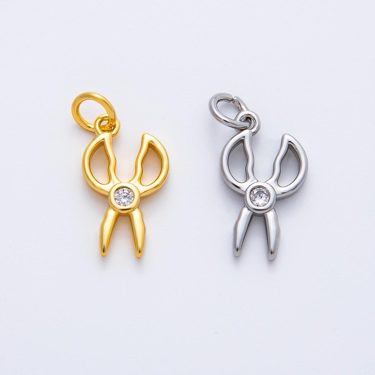 Mini 18k gold filled Scissors charm Dainty Stationary Tools pendant charm for necklace earring supply AF-1355