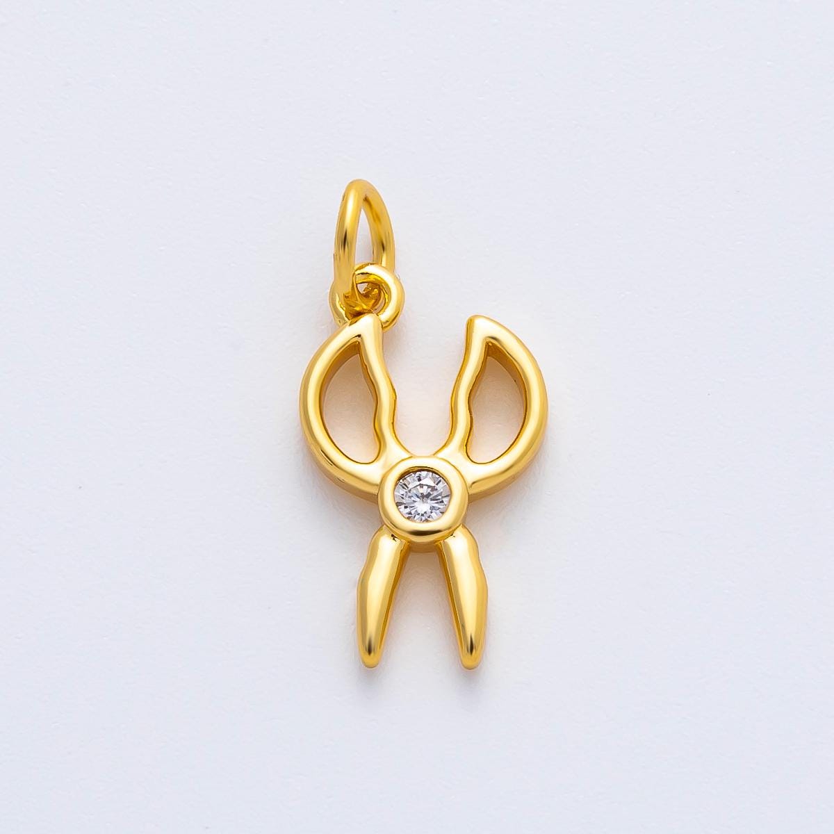 Mini 18k gold filled Scissors charm Dainty Stationary Tools pendant charm for necklace earring supply AF-1355