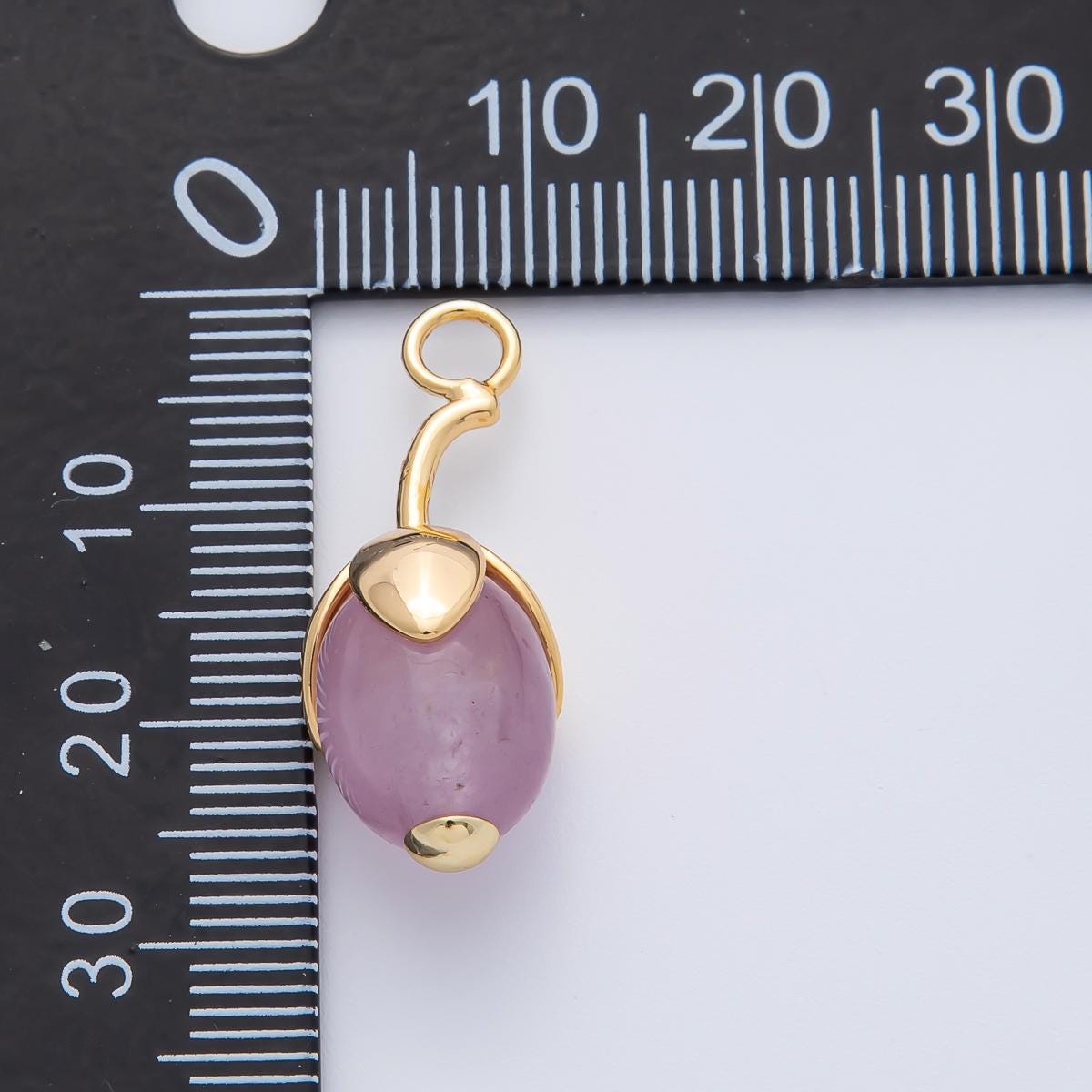 18K Gold Filled 27mm Aquamarine, Carnelian, Aventurine Natural Gemstone Fruit Drop Charm Healing Birthstone Necklace Bracelet | AF1441