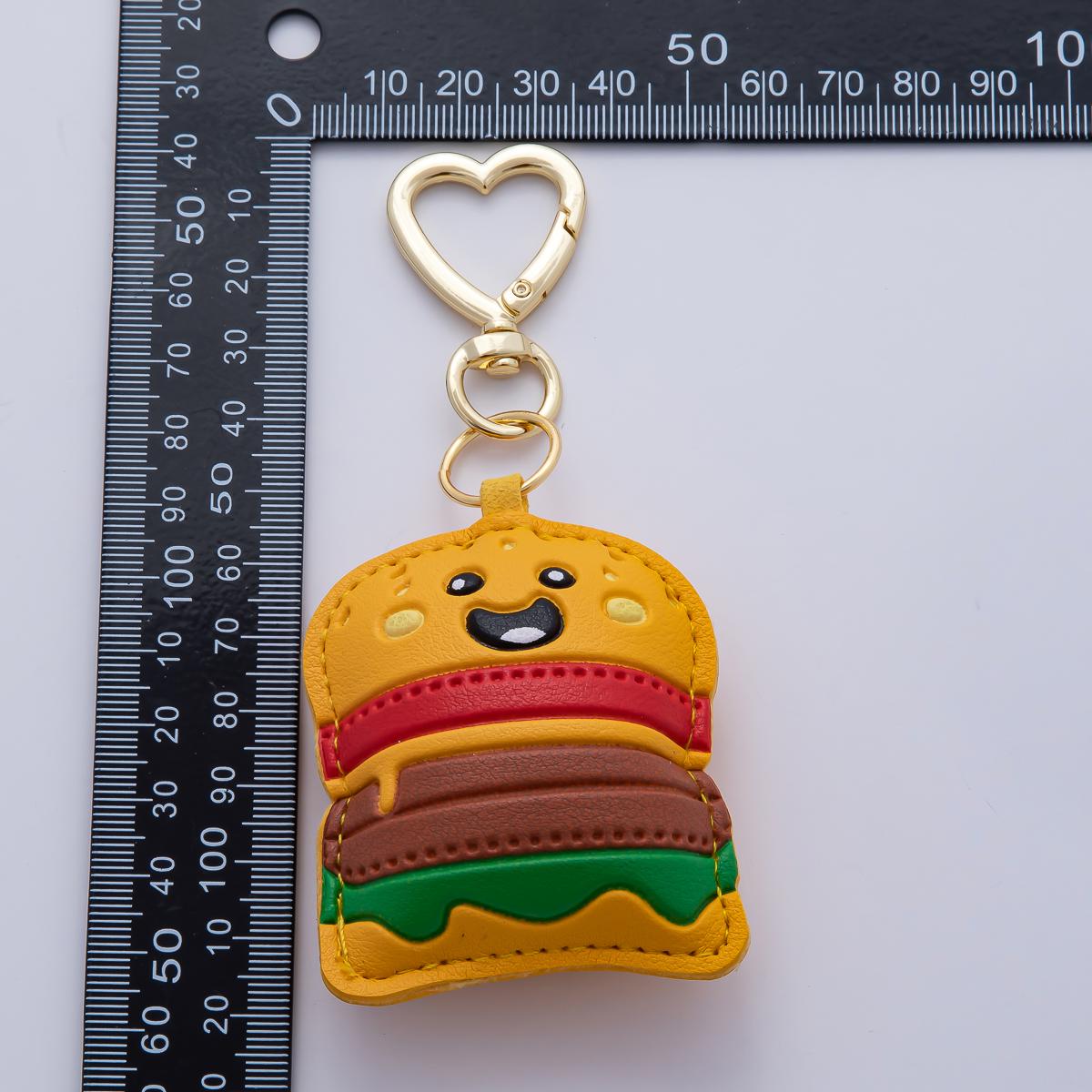 Cute Foodie Bag Charm Burger, Ice Cream, Pizza Coffee Keychain Purse Charm Handbag Accessories, Unique Christmas Gift WB0233
