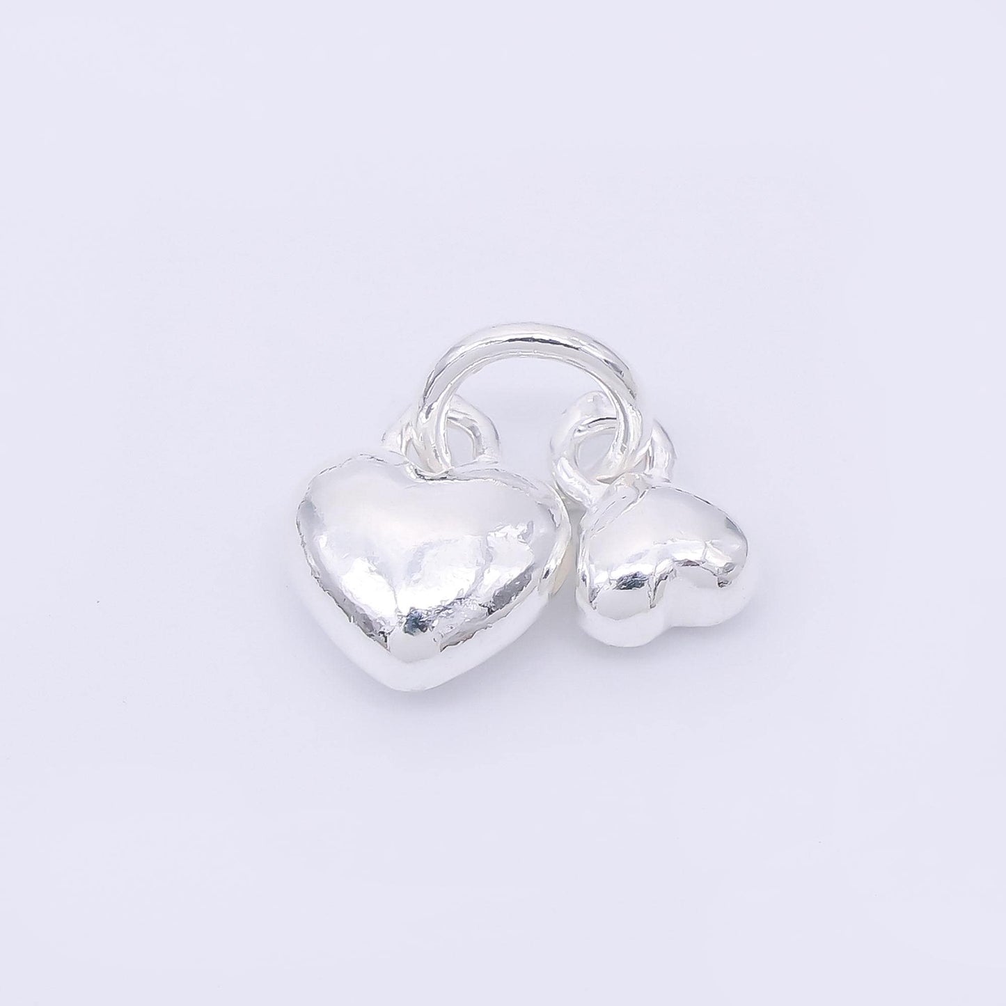 S925 sterling silver double heart charm | sl-688