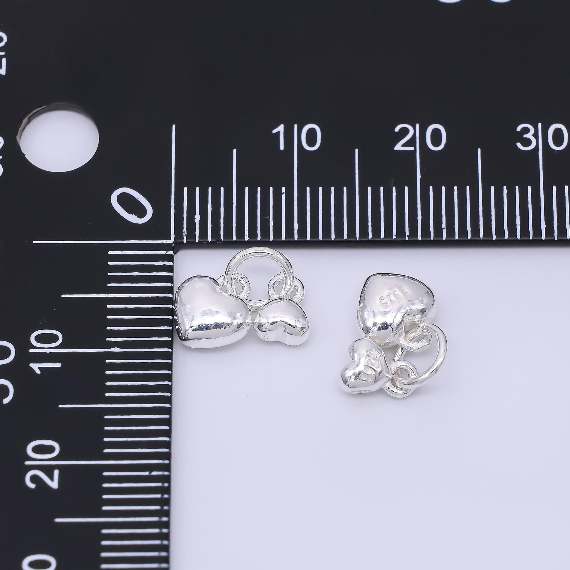 S925 sterling silver double heart charm | sl-688