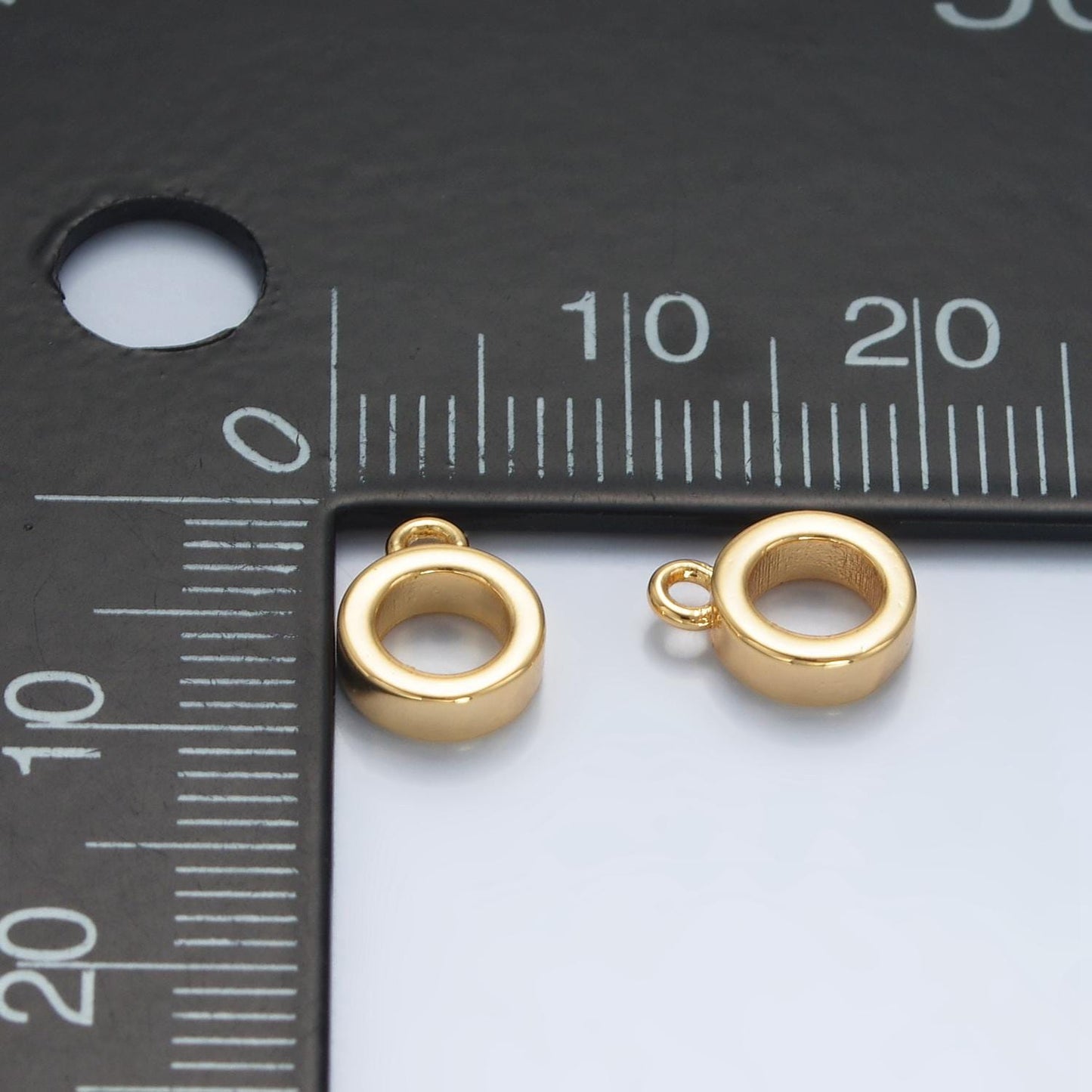 Mini gold bail beads bail charm holder spacer with loop tube bails cord bails slider bails spacer ring z970