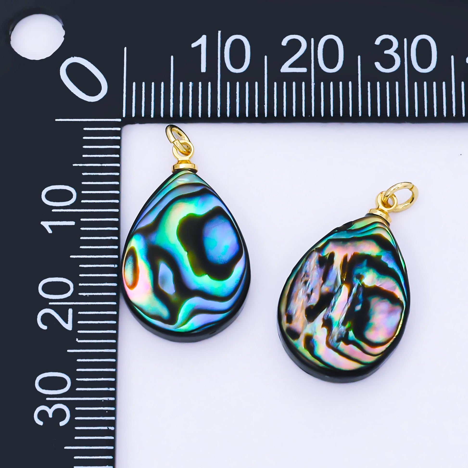 Dainty Abalone Tear Drop Charm Shell Pendant | AF-583