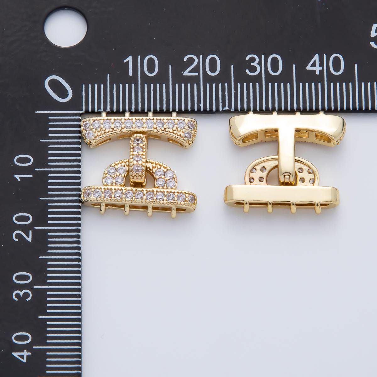 18K Gold Filled Micro Paved CZ 19mm Detangler Finding Luxury Finish DIY Jewelry Making Necklace Bracelet Rhinestone Feel | Z1464