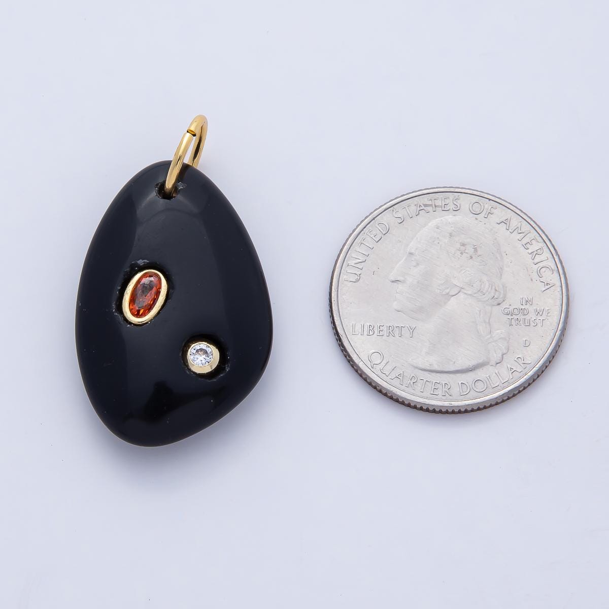 18K Gold Filled Natural Stone Pendant Geometric Oval Charm Bracelet Necklace for DIY Jewelry Making Supply Birthstone Jewelry AF-1487