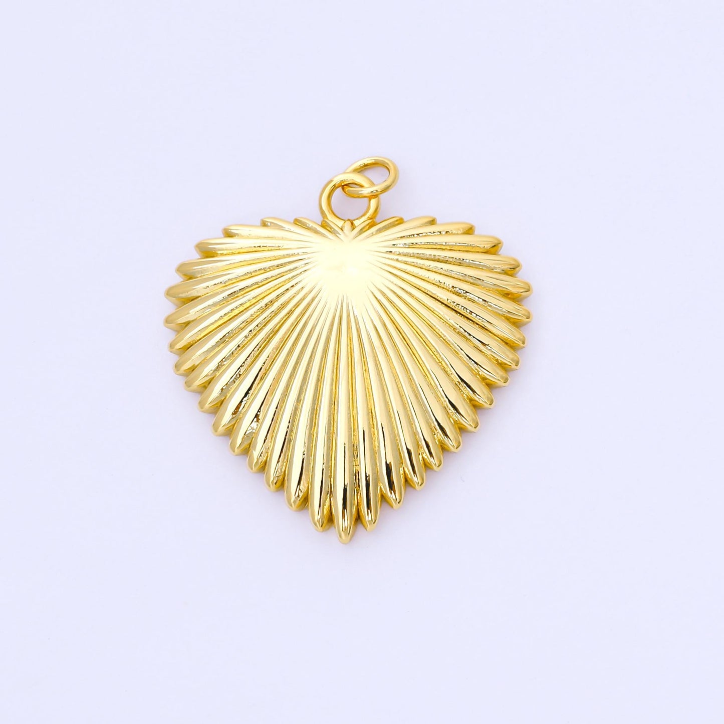 24K Gold Filled 31mm Sunburst Love Heart Chunky Charm | AF1511
