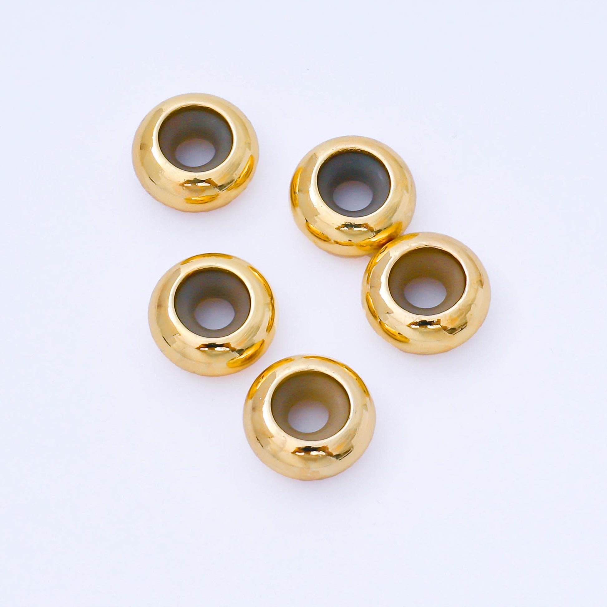 24K Gold Filled 10mm Round Silicone Stopper Bead Findings | Z1342