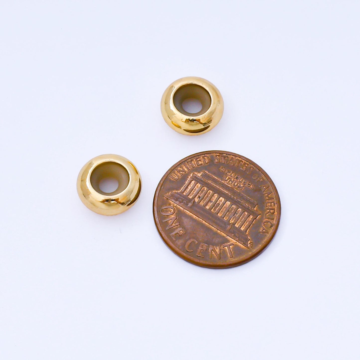 24K Gold Filled 10mm Round Silicone Stopper Bead Findings | Z1342