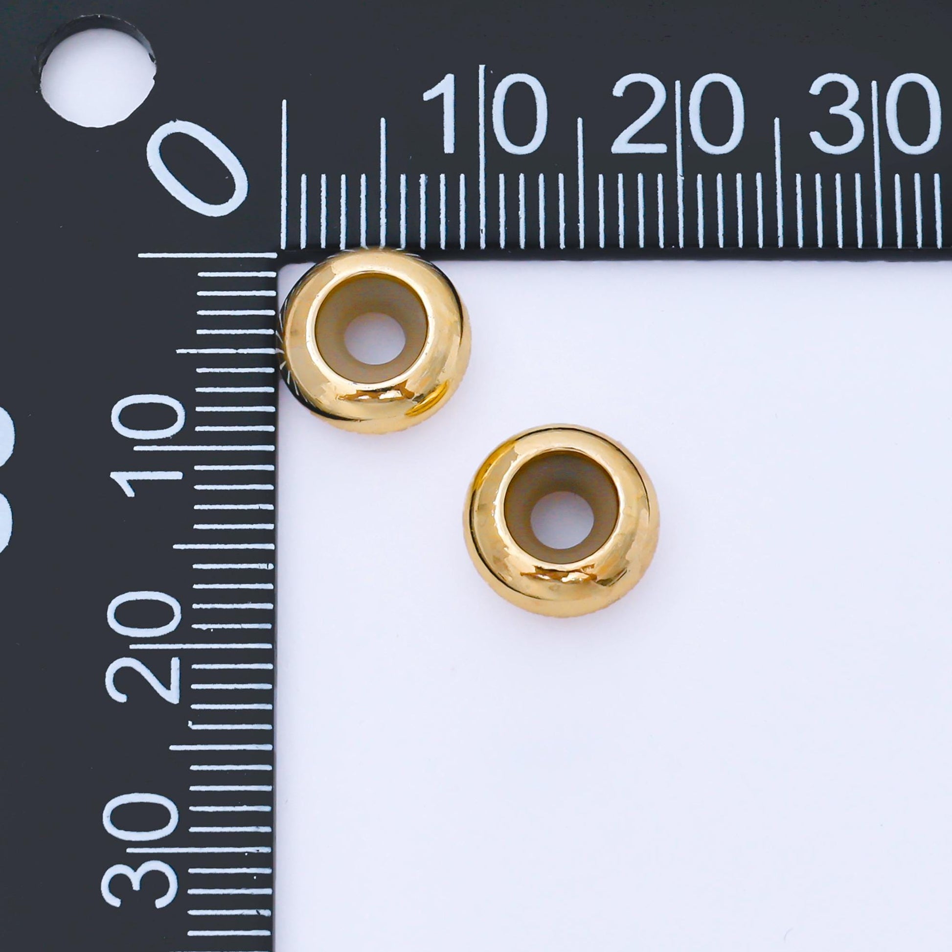 24K Gold Filled 10mm Round Silicone Stopper Bead Findings | Z1342