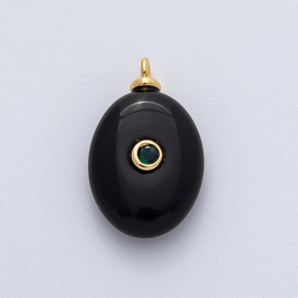 18K Gold Filled 25mm Red Carnelian with Black CZ Teardrop Pear Natural Gemstone Pendant | AF1446