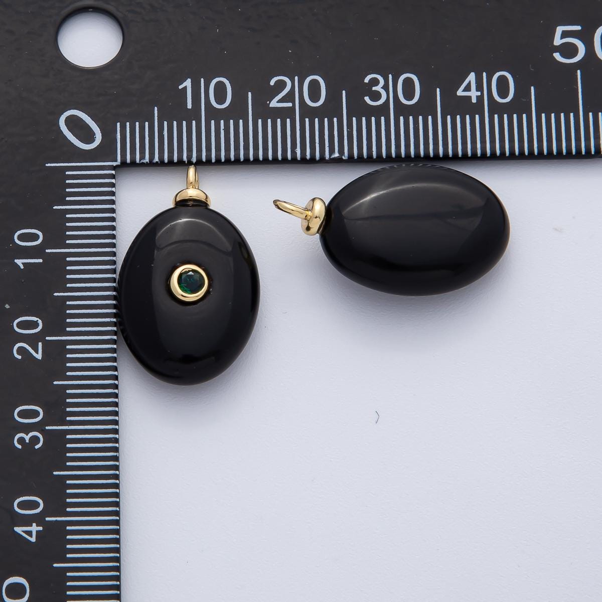 18K Gold Filled 25mm Red Carnelian with Black CZ Teardrop Pear Natural Gemstone Pendant | AF1446