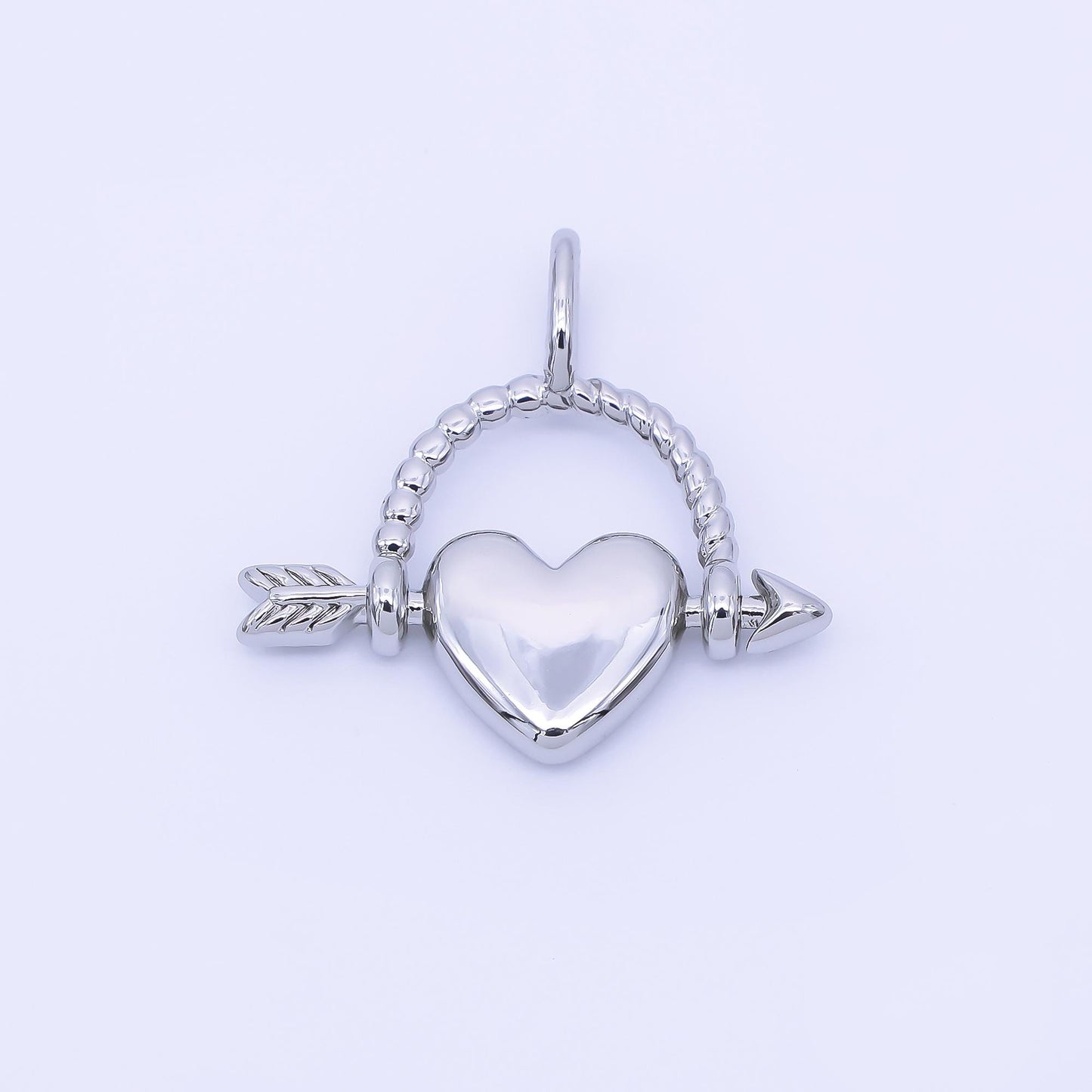 14K Gold Filled 19mm Cupid Heart Love's Arrow Pendant | AA1648