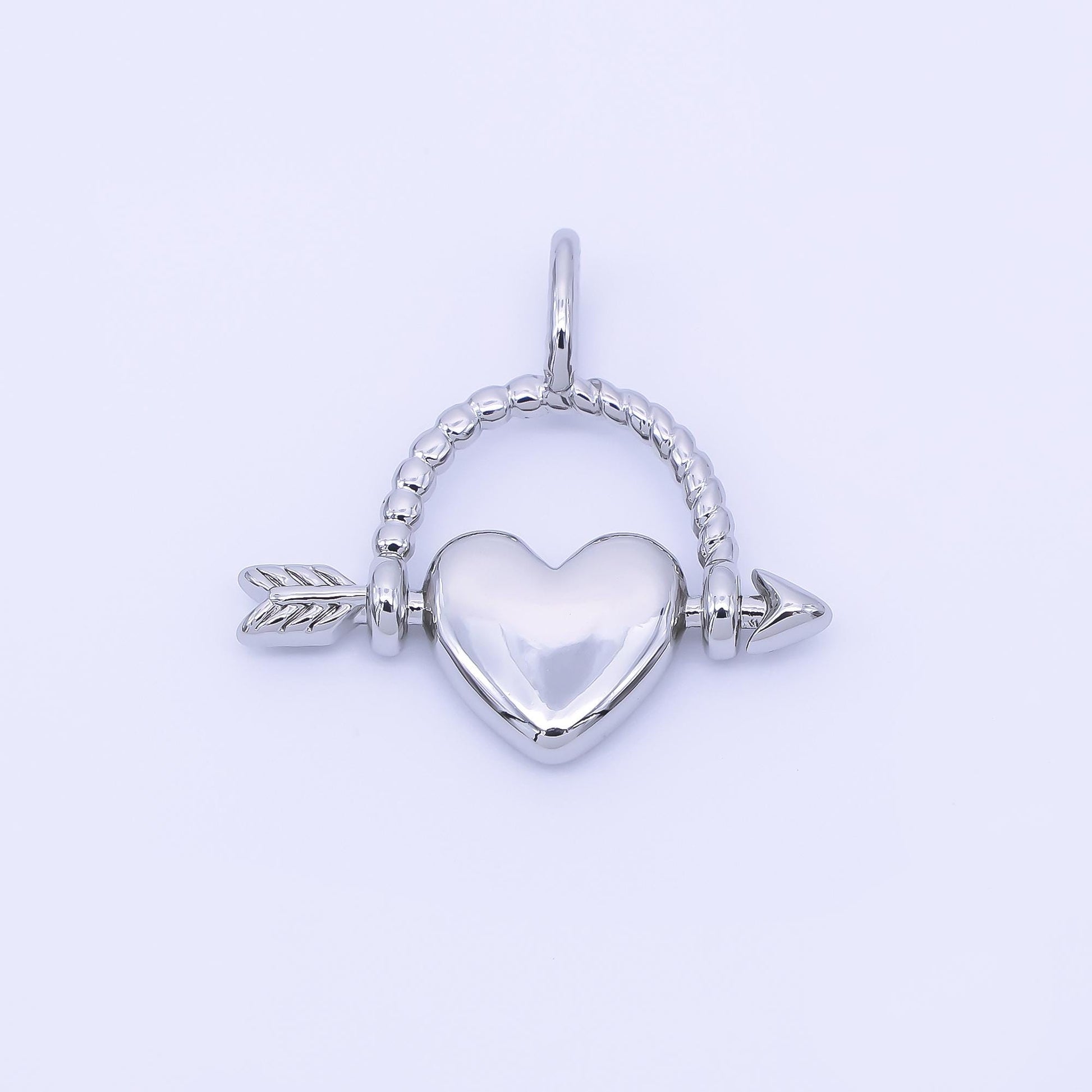 14K Gold Filled 19mm Cupid Heart Love's Arrow Pendant | AA1648