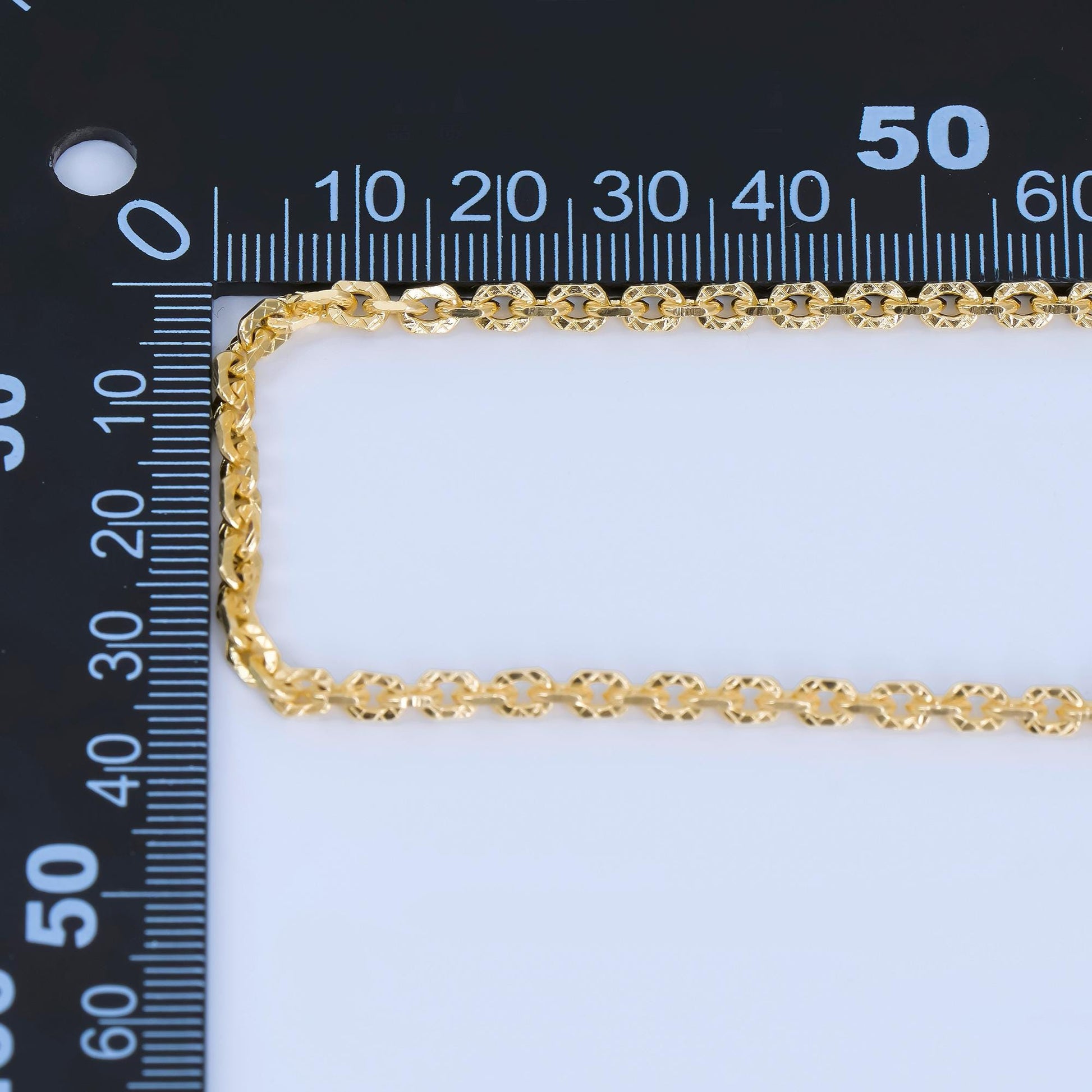 24K Gold Filled 3.4mm X Textured Rolo Cable Unfinished Chain by Yard | ROLL-1684