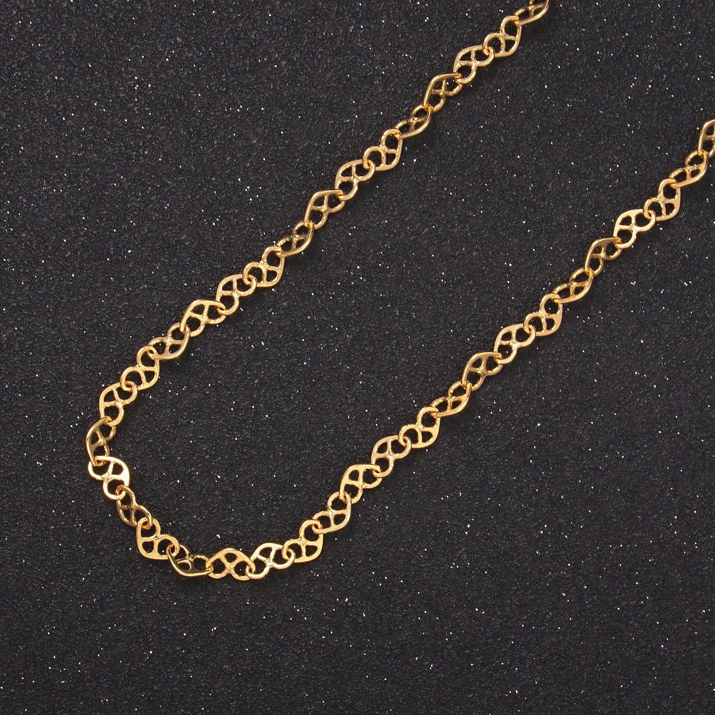 24K Gold Filled 4.2mm Upside Down Pretzel Bread Cable Unfinished Chain by Yard | ROLL-1685