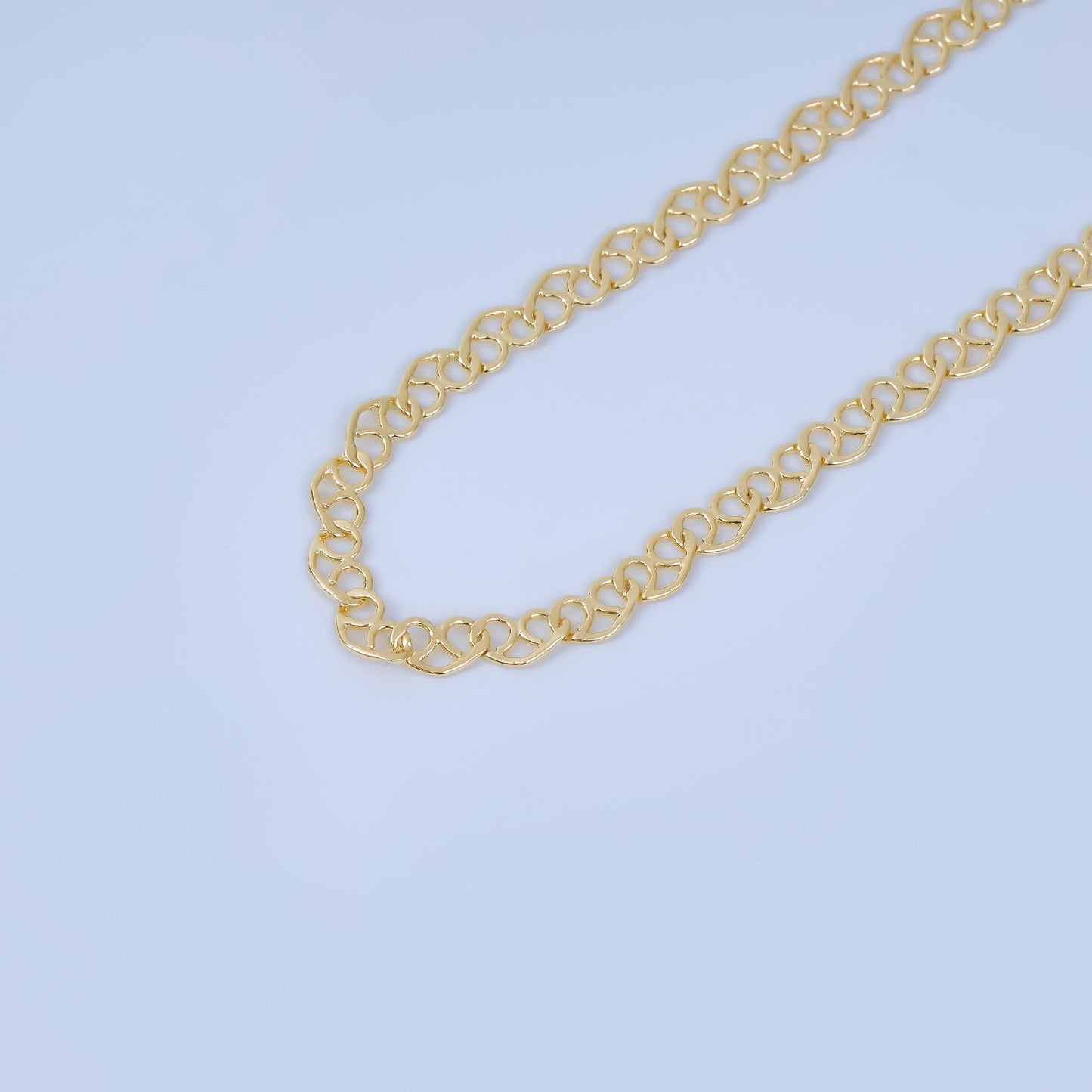 24K Gold Filled 4.2mm Pretzel Bread Cable Unfinished Chain by Yard | ROLL-1736