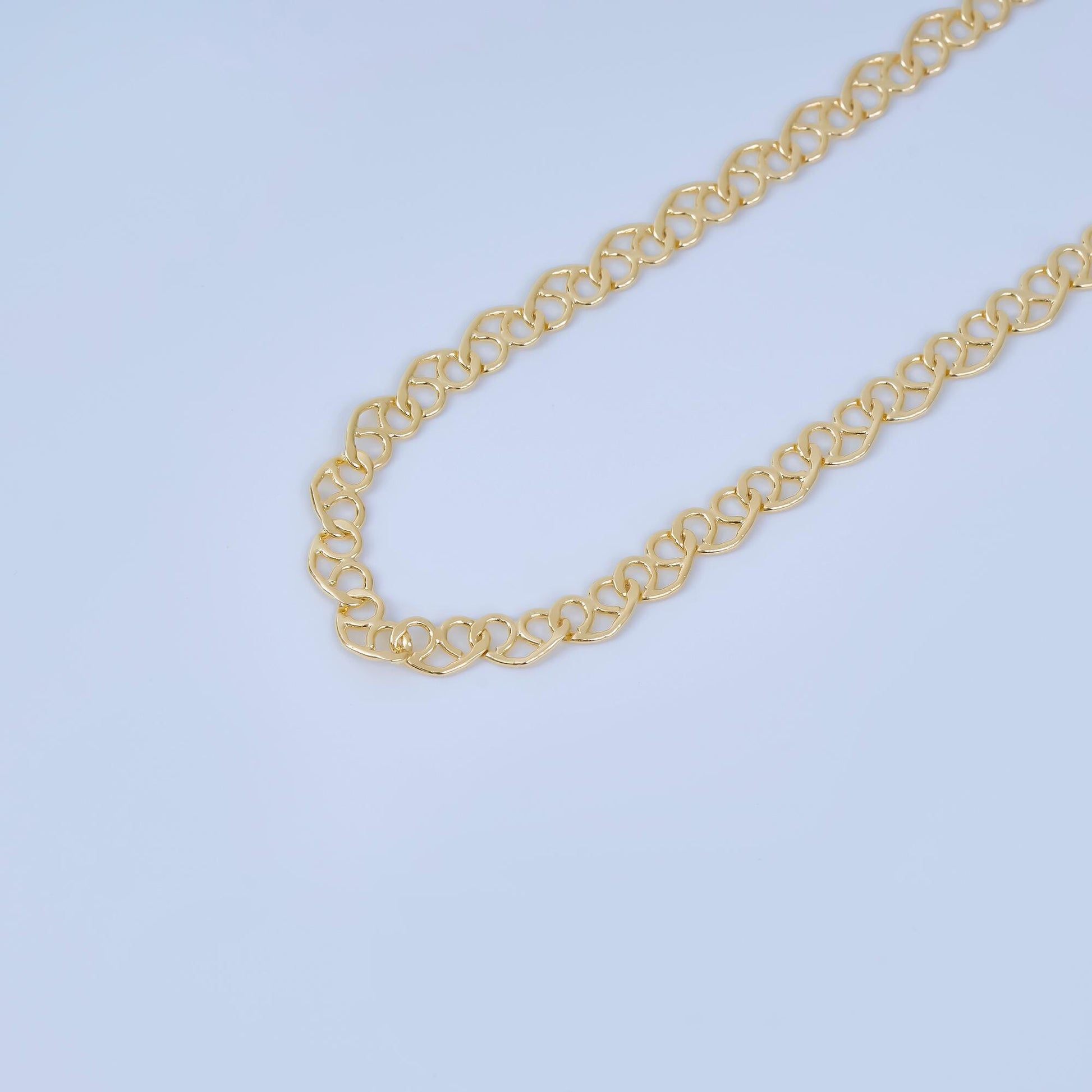 24K Gold Filled 4.2mm Pretzel Bread Cable Unfinished Chain by Yard | ROLL-1736
