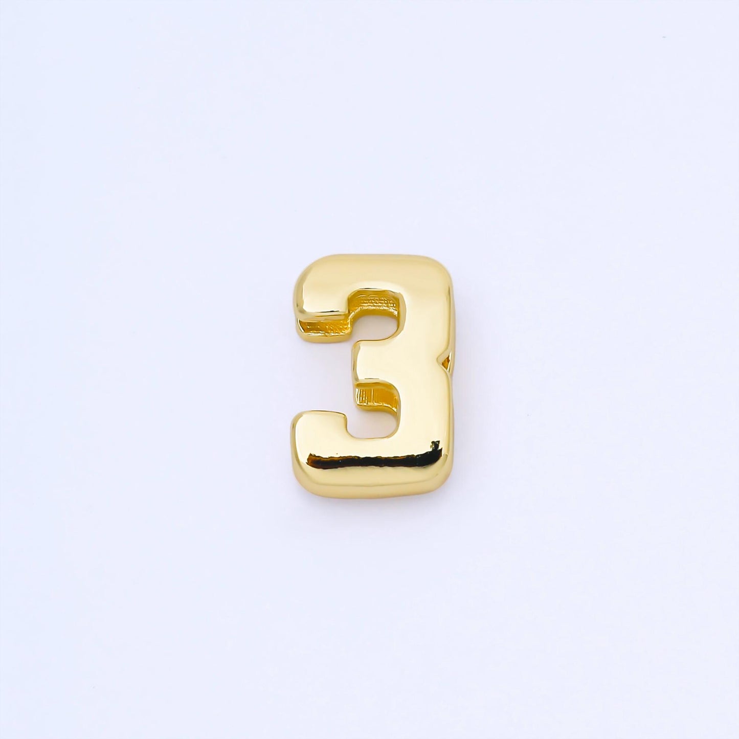 24k Gold Filled Varsity Number Beads charm Sport Number Spacer 3d Gold digit charm personalize lucky number bubble Cord Bracelet Supply B489