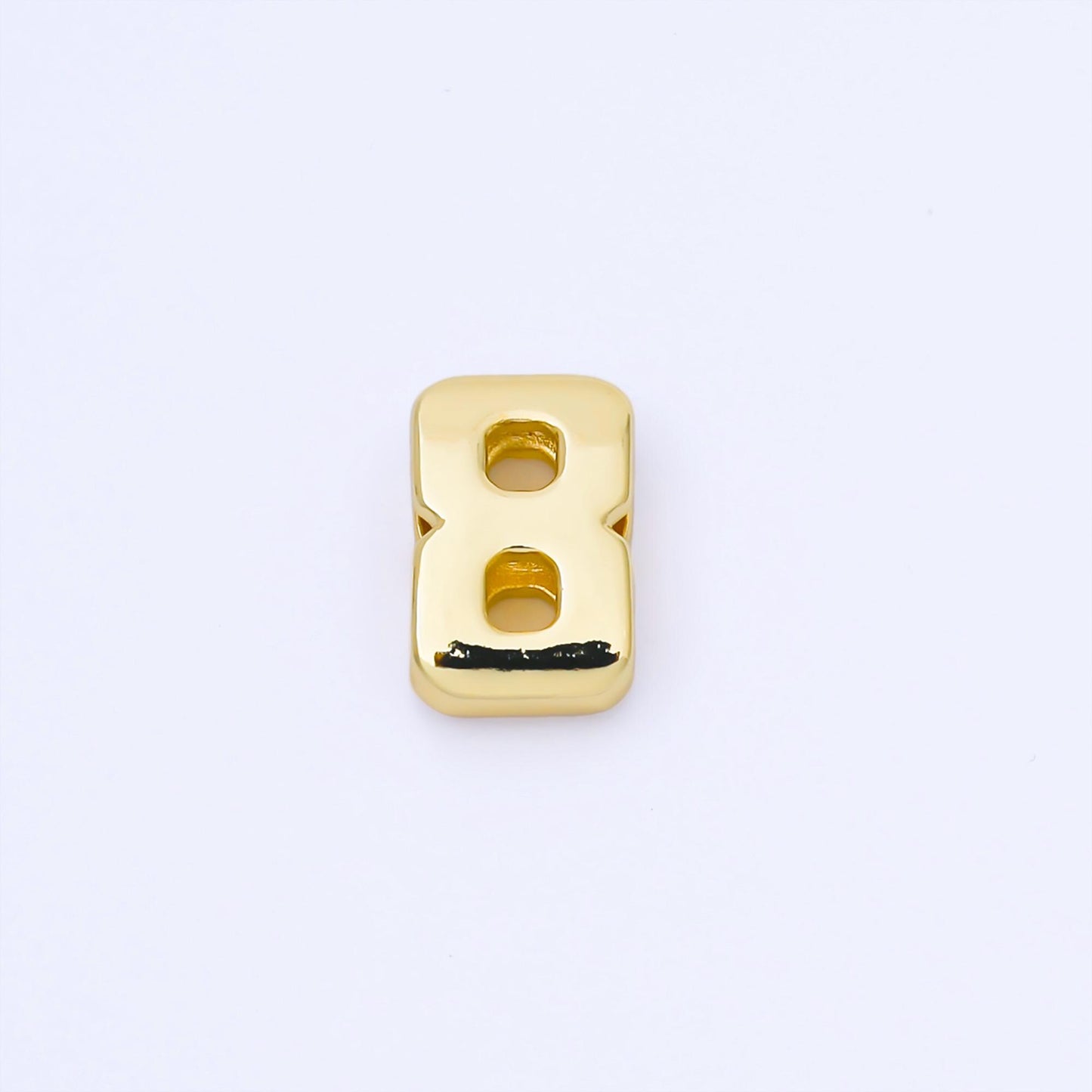 24k Gold Filled Varsity Number Beads charm Sport Number Spacer 3d Gold digit charm personalize lucky number bubble Cord Bracelet Supply B489