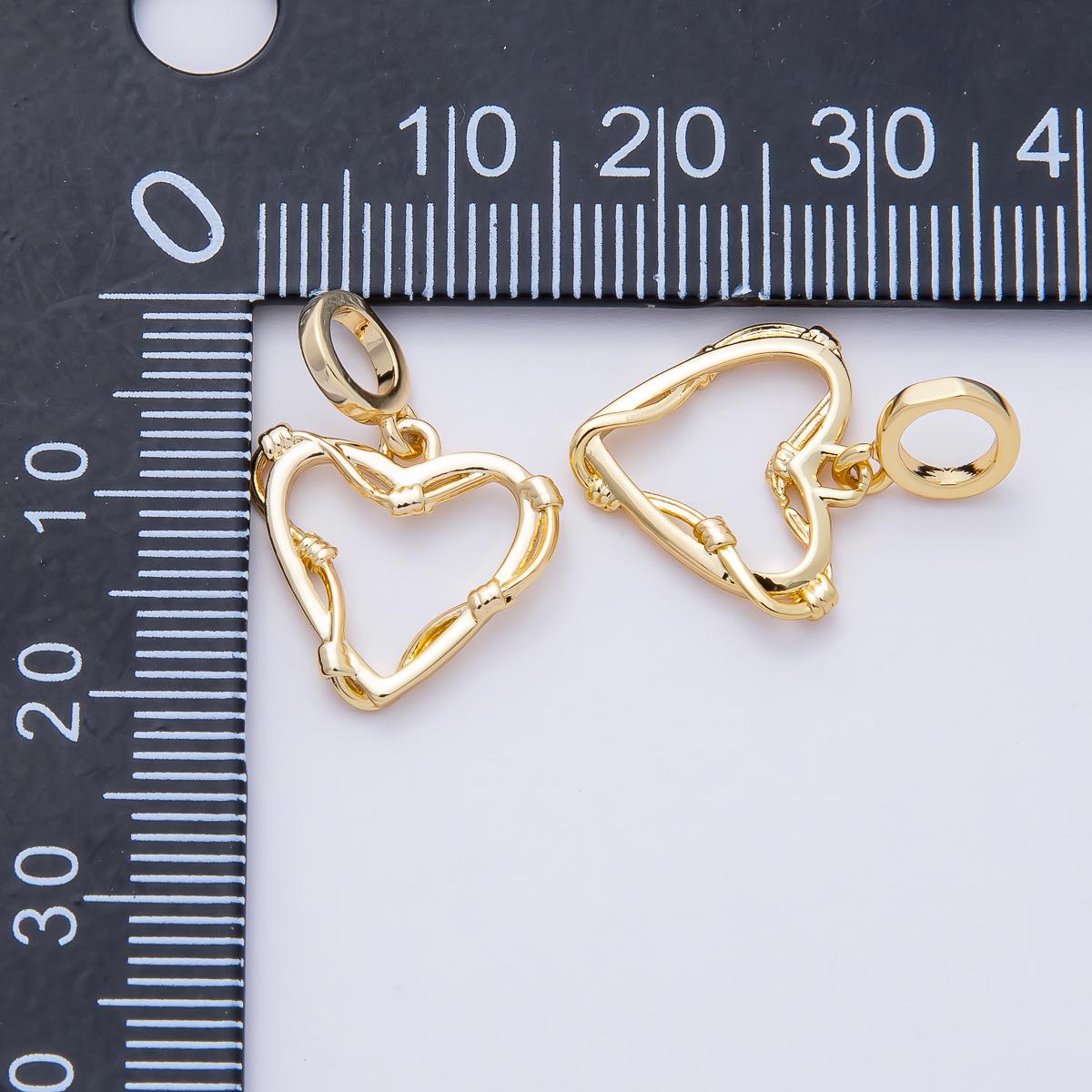 18K Gold Filled 14.4mm Simple Love Wire Open Heart Charm DIY Jewelry Making Supply for Necklace Bracelet Bag Charm | AF1465