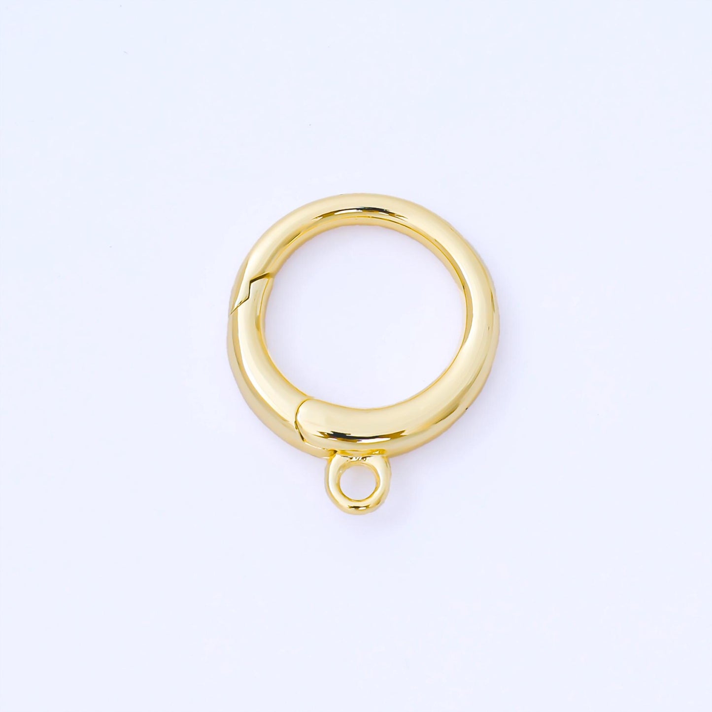 14K Gold Filled 22mm Minimalist Round Push Gate Clasp Open Charm Finding | Z-1345