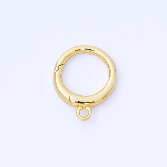 14K Gold Filled 22mm Minimalist Round Push Gate Clasp Open Charm Finding | Z-1345