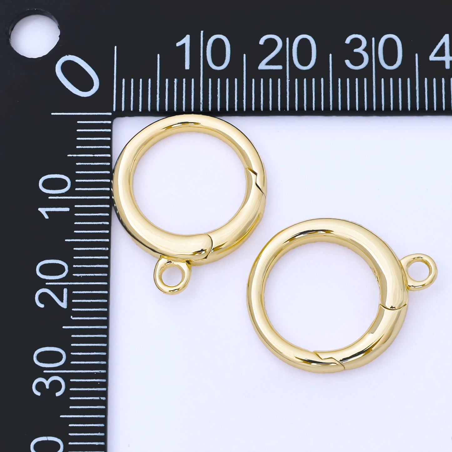 14K Gold Filled 22mm Minimalist Round Push Gate Clasp Open Charm Finding | Z-1345
