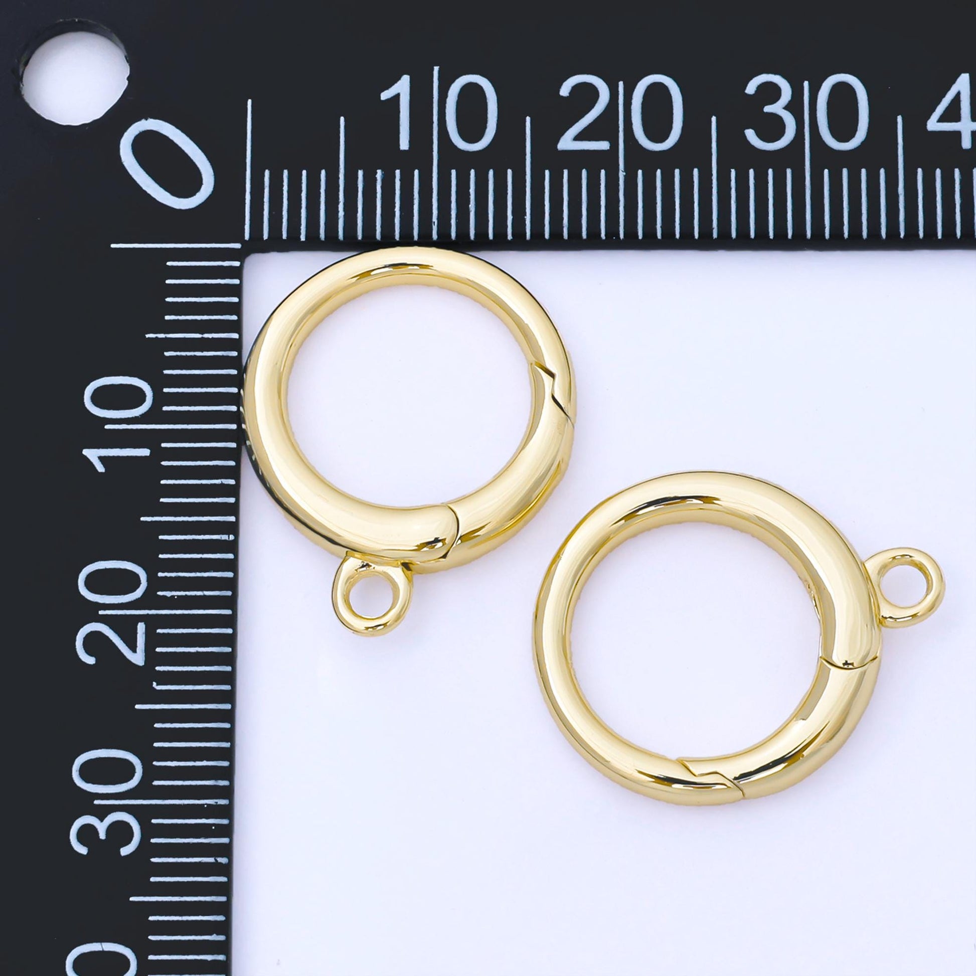 14K Gold Filled 22mm Minimalist Round Push Gate Clasp Open Charm Finding | Z-1345