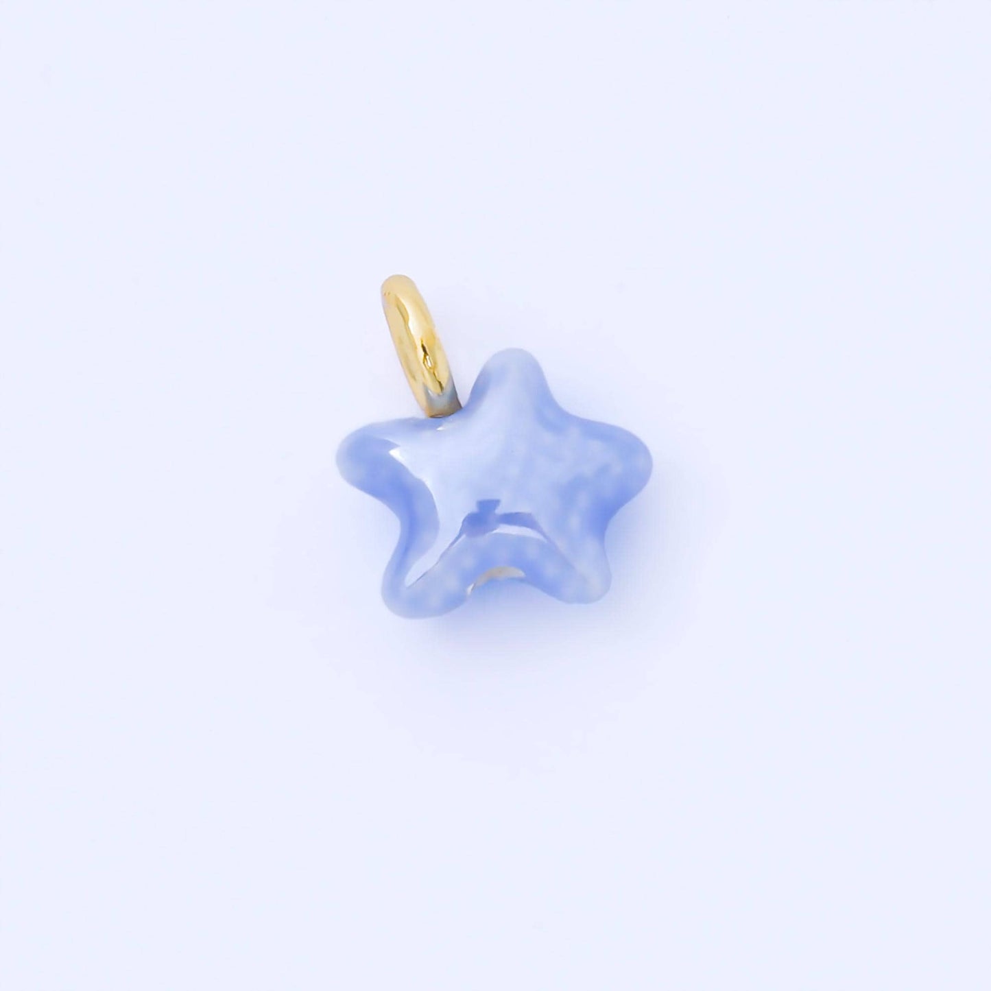 24K Gold Filled 15mm Handmade Ceramic Celestial Star Drop Charm | AF1532 - AF1539