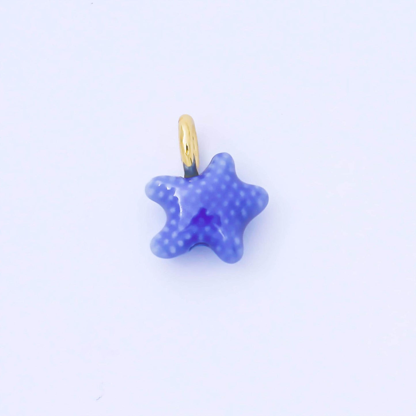 24K Gold Filled 15mm Handmade Ceramic Celestial Star Drop Charm | AF1532 - AF1539