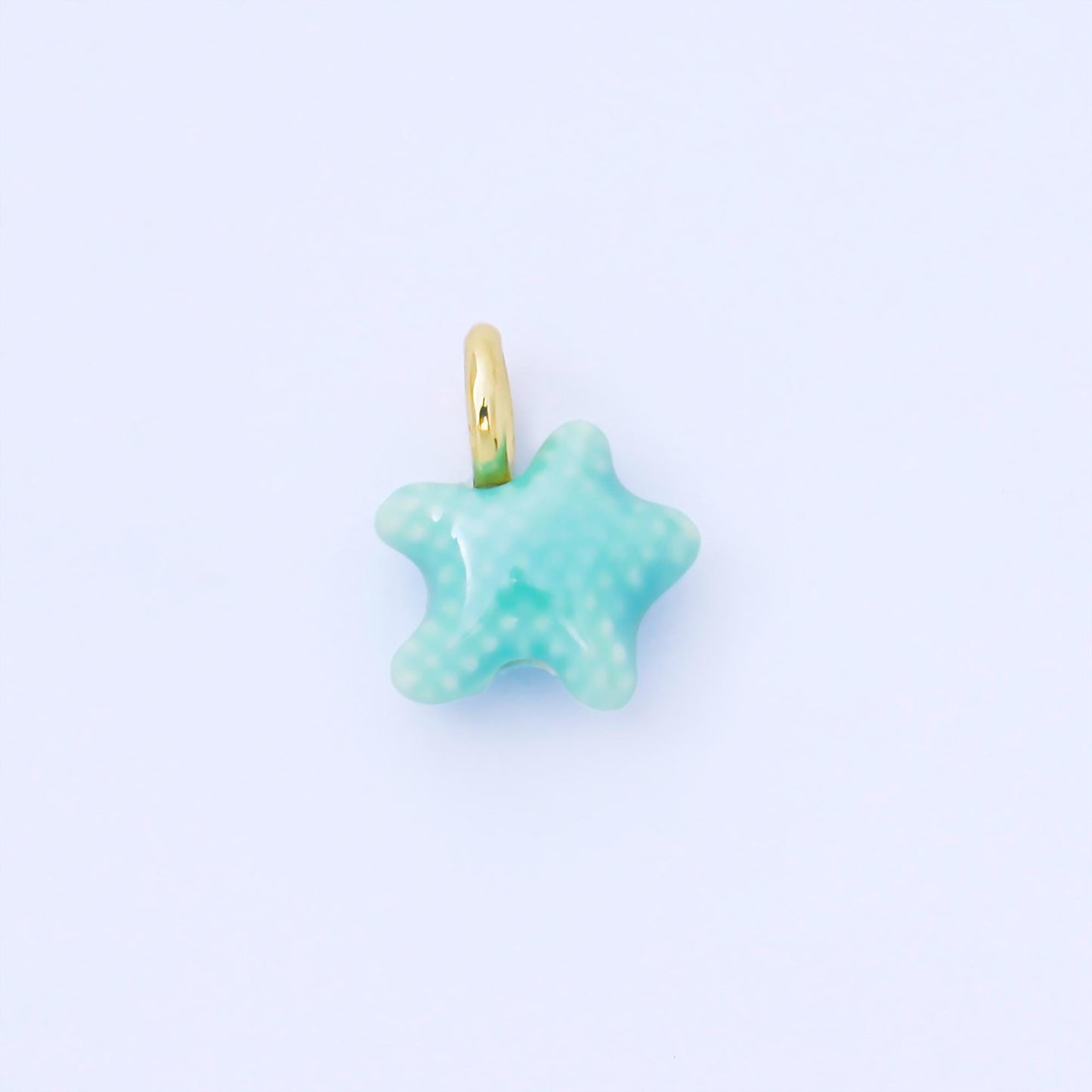24K Gold Filled 15mm Handmade Ceramic Celestial Star Drop Charm | AF1532 - AF1539